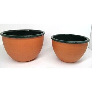 Over And Back Nesting Mixing Bowls Portugal Green & Clay Bundle of 2